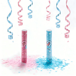 Cañón <span class=keywords><strong>de</strong></span> Confeti Ecológico Portátil Rosa y Azul para Revelación <span class=keywords><strong>de</strong></span> Género, Graduación, Cumpleaños, Baby Shower - Product Image 3