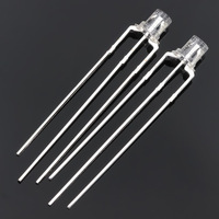 Jstronic Lentille diffuse blanche 3 broches 3mm 5mm Tête plate Rouge et vert Anode commune bicolore Cathode commune LED Diode Light