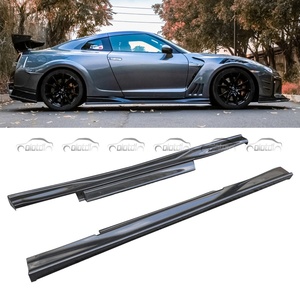 สเกิร์ตข้างคาร์บอนไฟเบอร์สำหรับ Nissan GTR R35 2009-2019 ชุดแต่งสเกิร์ตข้างแบบ TOP Extension Lip Apron สำหรับรถยนต์ - Product Image 2
