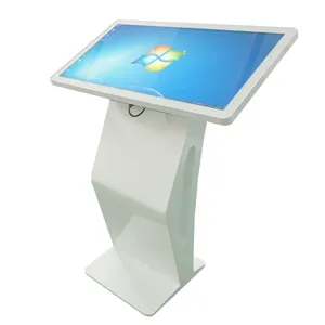 White Modern Design Type K Floor Stand 32 Inch Touch Screen Kiosk Interactive Players