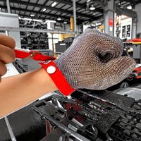 Gants en maille d'acier inoxydable anti-coupure et anti-perforation pour le filetage du poisson
