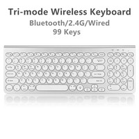 Clavier sans fil tri-mode à moule standard, 2,4 GHz, 99 touches, rétroéclairé, avec câble Type-C, connexion directe usine, pour ordinateur de bureau, connexion simultanée à 3 appareils