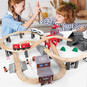 Enseignement sida ferroviaire jeu de construction en <span class=keywords><strong>bois</strong></span> <span class=keywords><strong>train</strong></span> enfants jouet - Product Image 3