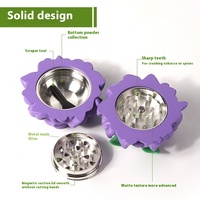 One Piece Devil Fruit Trois couches Handheld 63mm Zinc Alloy & Rubber Smoke Grinder Crusher Briquets & Smoking Accessory