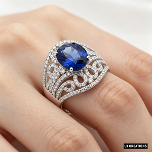 Bague personnalisée en or massif S925/10K/14K/18K avec zircon ovale, qualité IGI certifiée VVS-VS, taille brillant, sertissage à griffes, 10x8mm - Product Image 2