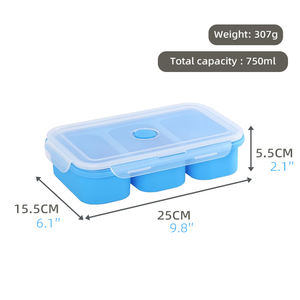 مخصص سيليكون مستطيلي 3 لجزء كوب واحد يجمد مرق أو صلصة قالب حساء صينية مكعبات ثلج - Product Image 2