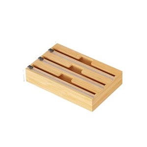 Cortador de Plástico para Envolver Alimentos, Montado en Pared, de Madera de Bambú, Compatible con Rollos de 12 Pulgadas de Ancho, Fácil de Cortar, Dispensador de Cocina - Product Image 2
