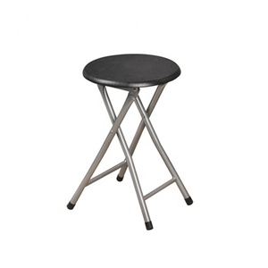 <strong>Small</strong> Round <strong>Wood</strong> Seat Folding <strong>Stool</strong> With Metal Legs - Product Image 3