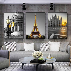 Bâtiment moderne paysage mur Art photos <span class=keywords><strong>Paris</strong></span> tour Eiffel affiche pour salon <span class=keywords><strong>cristal</strong></span> porcelaine peinture décorative - Product Image 1