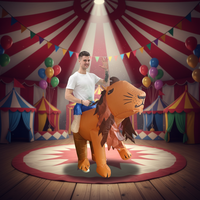 Costume de lion gonflable pour adulte, convient aux personnes de 1,5 à 2 m. Idéal pour Noël, le cosplay, les fêtes, les spectacles sur scène et les bals masqués