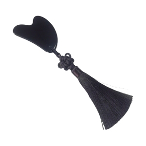 Cadeau promotionnel pour femmes : Gua Sha en jade naturel et obsidienne avec pendentif à pompon pour le visage - Product Image 6
