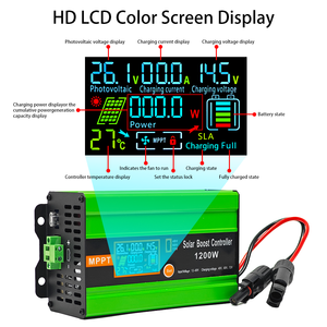 Nouveau contrôleur de charge solaire <span class=keywords><strong>MPPT</strong></span> MYAMI <span class=keywords><strong>Booster</strong></span> 1200W réglable 48V 60V 72V avec écran LCD, convertisseur <span class=keywords><strong>DC</strong></span>-<span class=keywords><strong>DC</strong></span>, régulateur de tension - Product Image 5