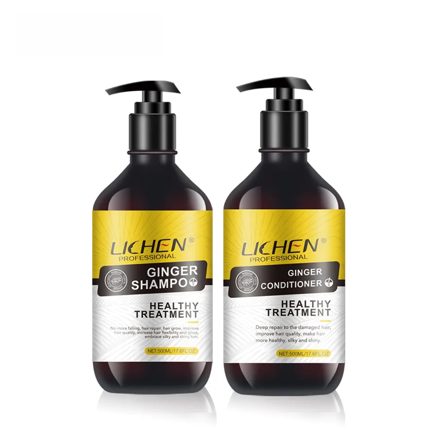 Lichen <span class=keywords><strong>Shampooing</strong></span> et Après-Shampoing Anti-Perte de Cheveux, Gingembre, Marque Privée