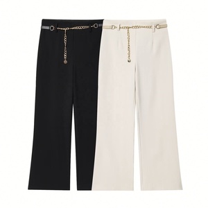 Pantaloni Donna 2026 Nuova Moda IT con Cintura a Catena fino alle Caviglie, Pantaloni Vintage a Vita Alta Femminili Mujer - Product Image 1