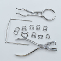 Kit de dique de goma Dental de Ortodoncia con alicates perforadores de acero MARCO DE MARFIL herramientas básicas para terapia Oral accesorio de dentista