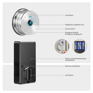 <span class=keywords><strong>Serrure</strong></span> de porte intelligente avec carte IC, code d'accès par empreinte digitale pour système de sécurité domestique intelligent, compatible avec Alexa Google Home WiFi Hub - Product Image 4
