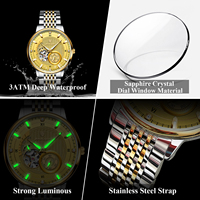 Montres mécaniques de luxe Poedagar 1416 pour hommes, montres originales Relojes Hombre en acier inoxydable, étanches, lumineuses, automatiques pour hommes