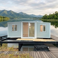 Maison conteneur préfabriquée sur mesure 20/40 pieds en acier, style Mid-Century Modern, extensible, pour bar, salle à manger, usage extérieur, garantie 3 ans, marque JRX