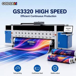 เครื่องพิมพ์ยูวีแบบม้วนต่อม้วน 3.2 เมตร รุ่น I3200 สำหรับพิมพ์ป้ายไวนิล ผ้าแคนวาส งานโฆษณากลางแจ้ง เครื่องพิมพ์อิงค์เจ็ทดิจิตอลขนาดใหญ่ - Product Image 1