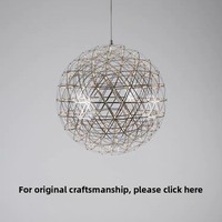 Lustre LED creux en acier inoxydable Spark Ball Lamp pour salon, villa, maison d'hôtes, loft, duplex, escalier