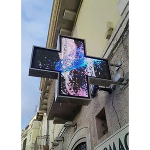 shenzhen led pharmacy sign board led cross pharmacy for outdoor animation phone app controller