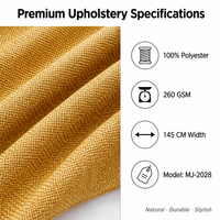 Tissu d'ameublement de luxe 100 % polyester aspect lin, tissé, teint, respirant, uni, pour canapé, textile d'ameublement, vente en gros
