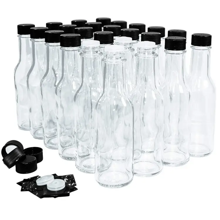 Fabrik Großhandel Klarglas flasche Hot Sale Leere 5 Unzen 8 Unzen Woozy Flaschen Ketchup Pfeffers auce Glasflasche Mit PP Deckel