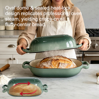Ofenfester Brotbackbehälter mit Eigenmarke, 2-in-1 Emaillierter Gusseisen-Sauerteigbrotbackbehälter mit Deckel für Artisan-Sauerteigbacken