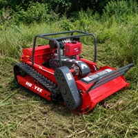 Tondeuse robot télécommandée sur chenilles pour pentes, à essence, pour la coupe de l'herbe sur les collines, idéale pour les fermes et vergers
