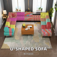 Matelas moderne sectionnel en forme de L en forme de U, Inde Maroc, grand ensemble de meubles de salon, canapé, ensemble de canapés pour Yoga Muse