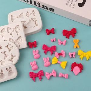 Wanlihao DIY Sucre Artisanat Pince À Cheveux Noeud Papillon Forme Silicone Moule Fondant Gâteau Décoration Moules - Product Image 5