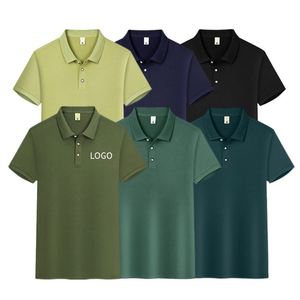 เสื้อโปโลผู้ชายผ้าโพลีเอสเตอร์ 100% หนา 200gsm ระบายอากาศได้ดี แห้งเร็ว รับสกรีนโลโก้  แบบเรียบ  สำหรับชุดกีฬา ขายส่ง - Product Image 1