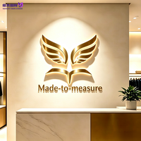 Lettres 3D en acier inoxydable personnalisées rétroéclairées par LED, halo inversé illuminé, logo mural pour entreprise, bureau, signalétique, étanche IP65, usage commercial