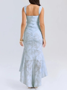 Đầm dự tiệc kiểu đuôi cá chất liệu chiffon thêu hoa, kiểu dáng áo camisole phong cách Âu Mỹ, eo empire. - Product Image 5