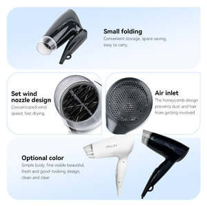 Sèche-cheveux compact mural pour hôtel, salle de bain, salon, voyage, pliable, 1600W, diffuseur, ensemble de sèche-cheveux - Product Image 4