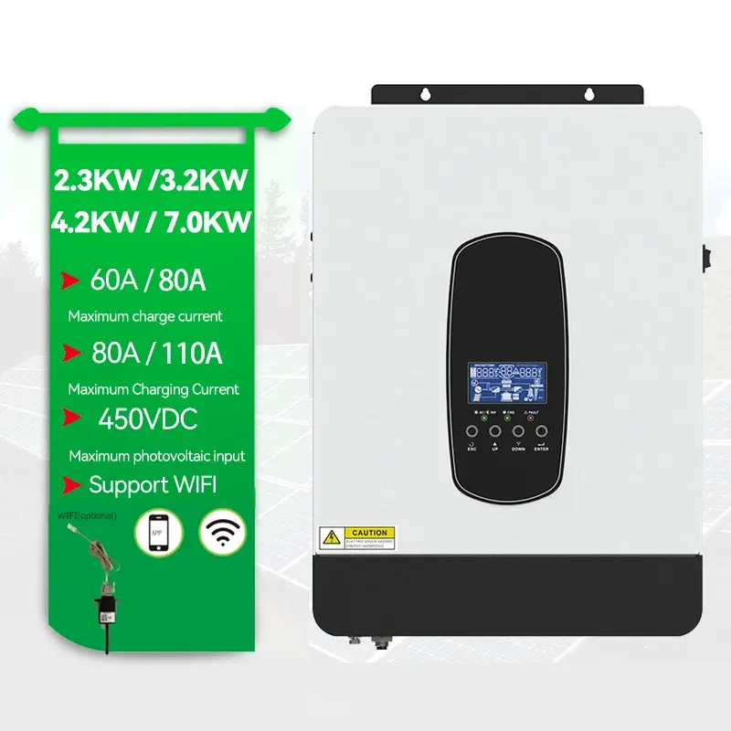 Easun 3KVA 5KVA 7KVA Inverter solare 24V 48v Off Grid Inverter pura onda sinusoidale ibrido solare Inverter con Controller di carica MPPT