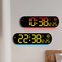 Reloj de Pared Digital YIDA TIME con Pantalla Grande, 11 Colores RGB Cambiantes, Control Remoto, Relojes LED con Luces Nocturnas, Cambio Automático de Horario de Verano