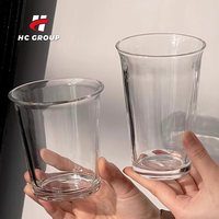Tasse en verre à café Latte pour petit-déjeuner moderne de style simple tasse à eau épaisse avec logo personnalisé verre transparent à thé et lait