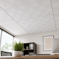 Plaque de plafond en plâtre stratifié PVC, moderne, carrée, résistante à l'humidité, avec revêtement vinyle, pour système de plafond suspendu à grille en T