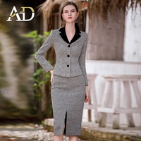 Tweed jupe haut de gamme Slim Fit professionnel costume et jupe pour femmes tenue jupe pour grosses femmes Prototype fabricant de vêtements