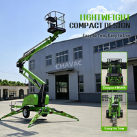Nacelle élévatrice hydraulique remorquable légère, capacité de charge 250 kg, hauteur de travail 12m-16m, idéale pour la vente au détail, les ateliers de réparation de machines, les hôtels