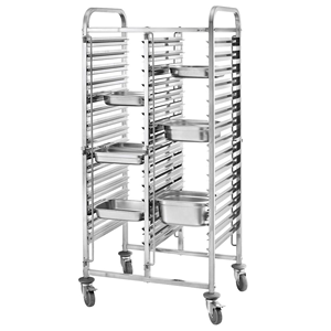 Commercial Double Sided 16 Deck <b>Baking</b> Tray Trolley, Stainless Steel Mobile Bakery <b>Rack</b> for Hotel Catering Kitchen Equipment - Product Image 1