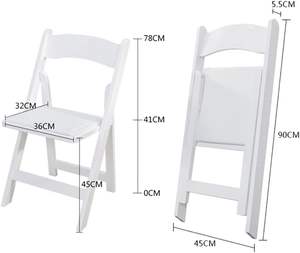 Morden <strong>White</strong> Folding Plastic <strong>Chair</strong> Modern Design Lightweight and Portable for Outdoor Use in Garden Wedding or Dining - Product Image 2