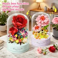 Enfants éducatifs boîte à musique blocs de construction bricolage Kit d'assemblage ABS plastique Transparent anti-poussière couverture Construction jouet