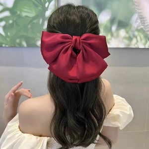 Springtime Encounter: Flowing <b>Bow</b> Hair <b>Clip</b> for Women, Large Ponytail, Sophisticated Hair Accessory, Hair Flower, Fresh and - Product Image 2
