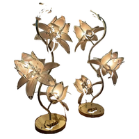 Lampe de table LED décorative vintage nordique avec commande tactile, abat-jour en verre et structure métallique, alimentation CA, lampe de bureau de luxe