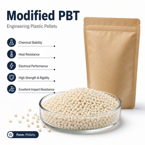 Granulés de résine de polybutylène téréphtalate (PBT) GF15 FR V0, plastique avec 15 % de fibres de verre, polymère PBT GF15, fabriqué en Chine. - Product Image 1