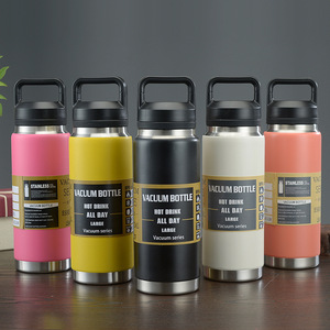 Biểu Tượng Tùy Chỉnh 20Oz 27Oz 37Oz Cách Điện Chân Không Đôi Tường Thể Thao Miệng Rộng Nước Bằng Thép Không Gỉ Chai Với Xử Lý - Product Image 1