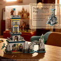 Maquette de château médiéval compatible avec les blocs de construction, jouet pour scènes de chevaliers, soldats, murs de ville et tours