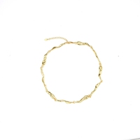 Ensemble de bijoux minimaliste de luxe plaqué or maillons en fusion chaîne collier ras du cou bracelet